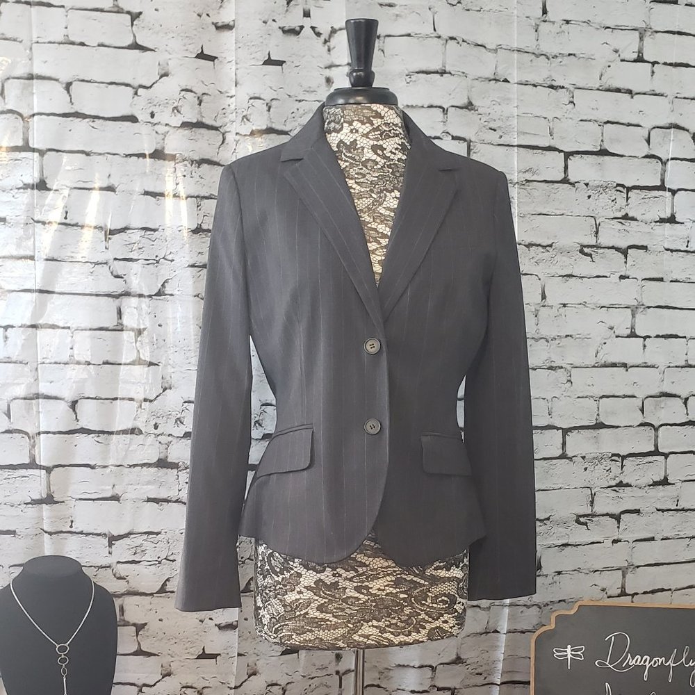 Grey wide pinstripe blazer